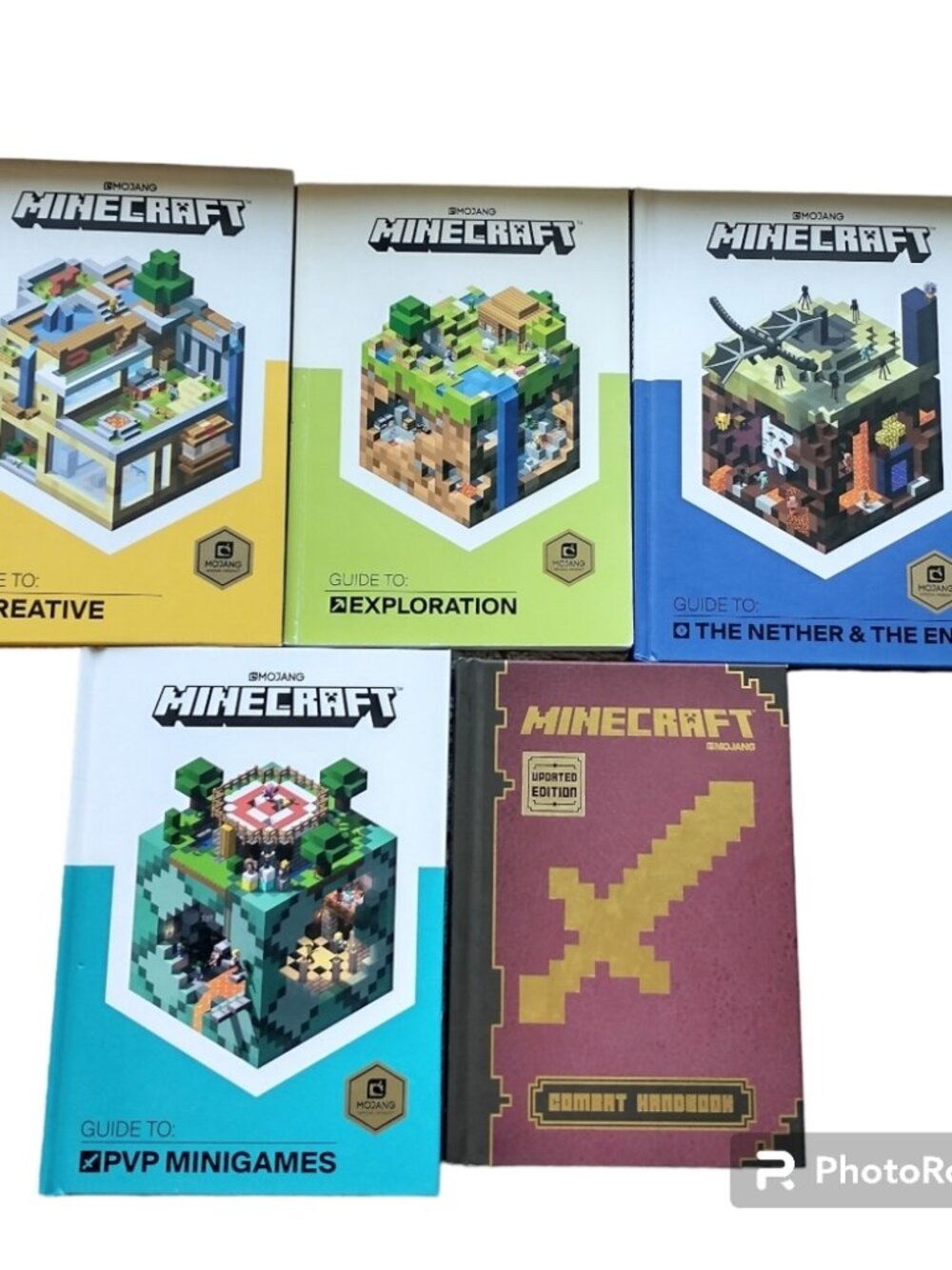 Mojang Minecraft Book Bundle - 5 Books Total - Handbook and Guides